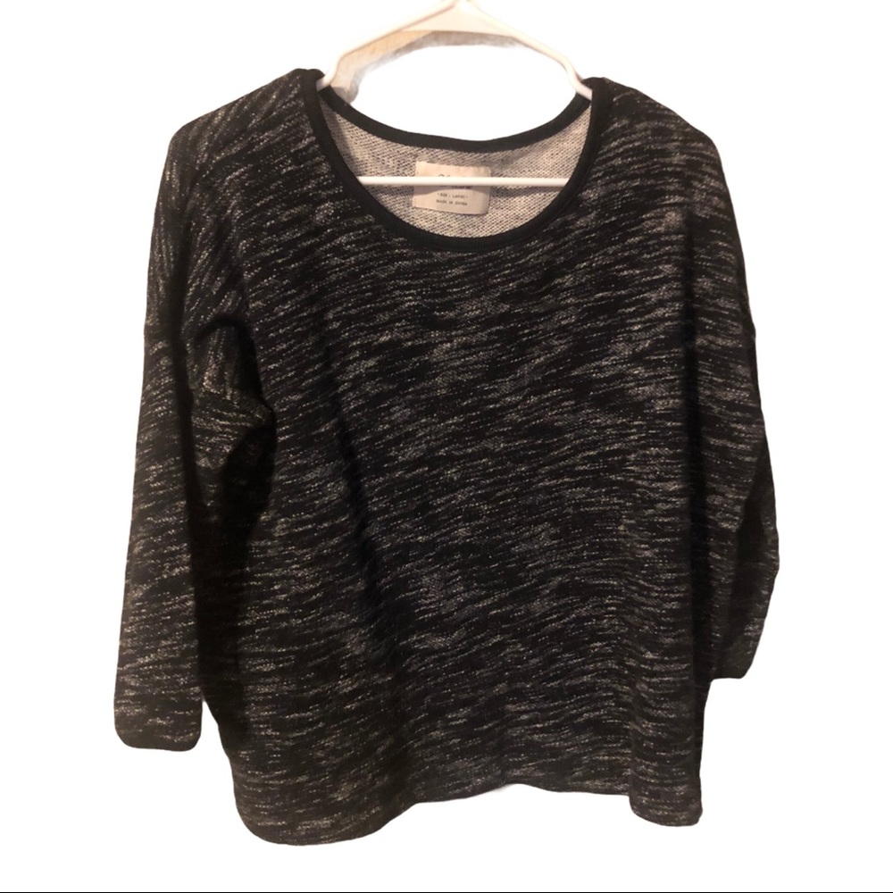 Hi-Line Women Pullover Cropped Tweed Sweat…